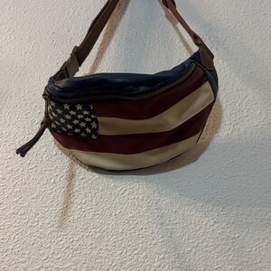 Mossimo American Flag Patterned Faux Leather Fanny Pack